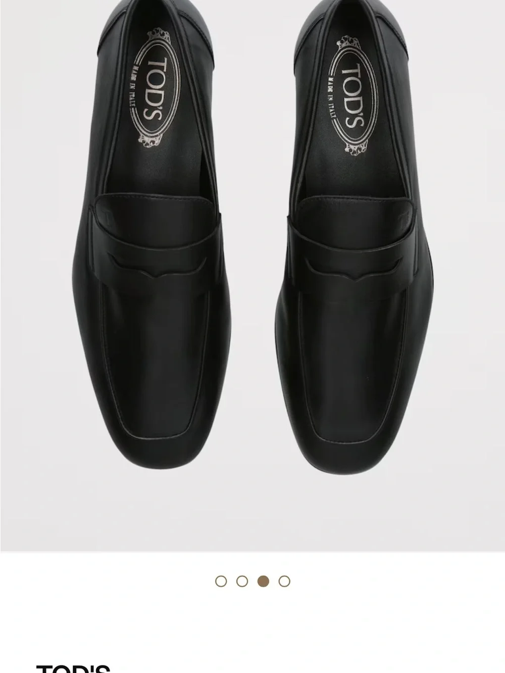 Tod’s Women’s Black Leather Penny Loafers 38